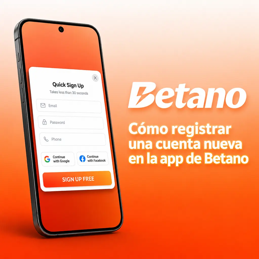 Cómo registrar una cuenta nueva en la app de Betano