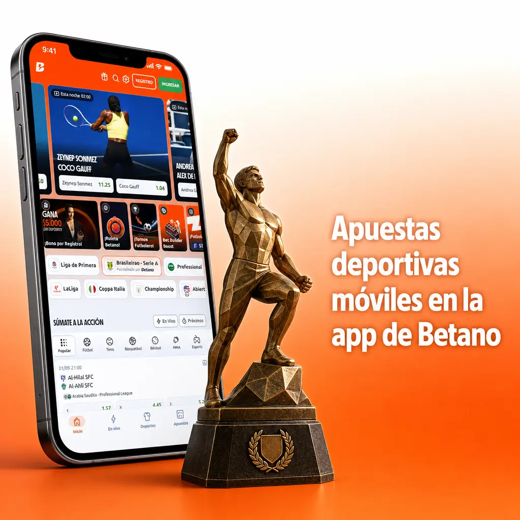 Apuestas deportivas móviles en la app de Betano
