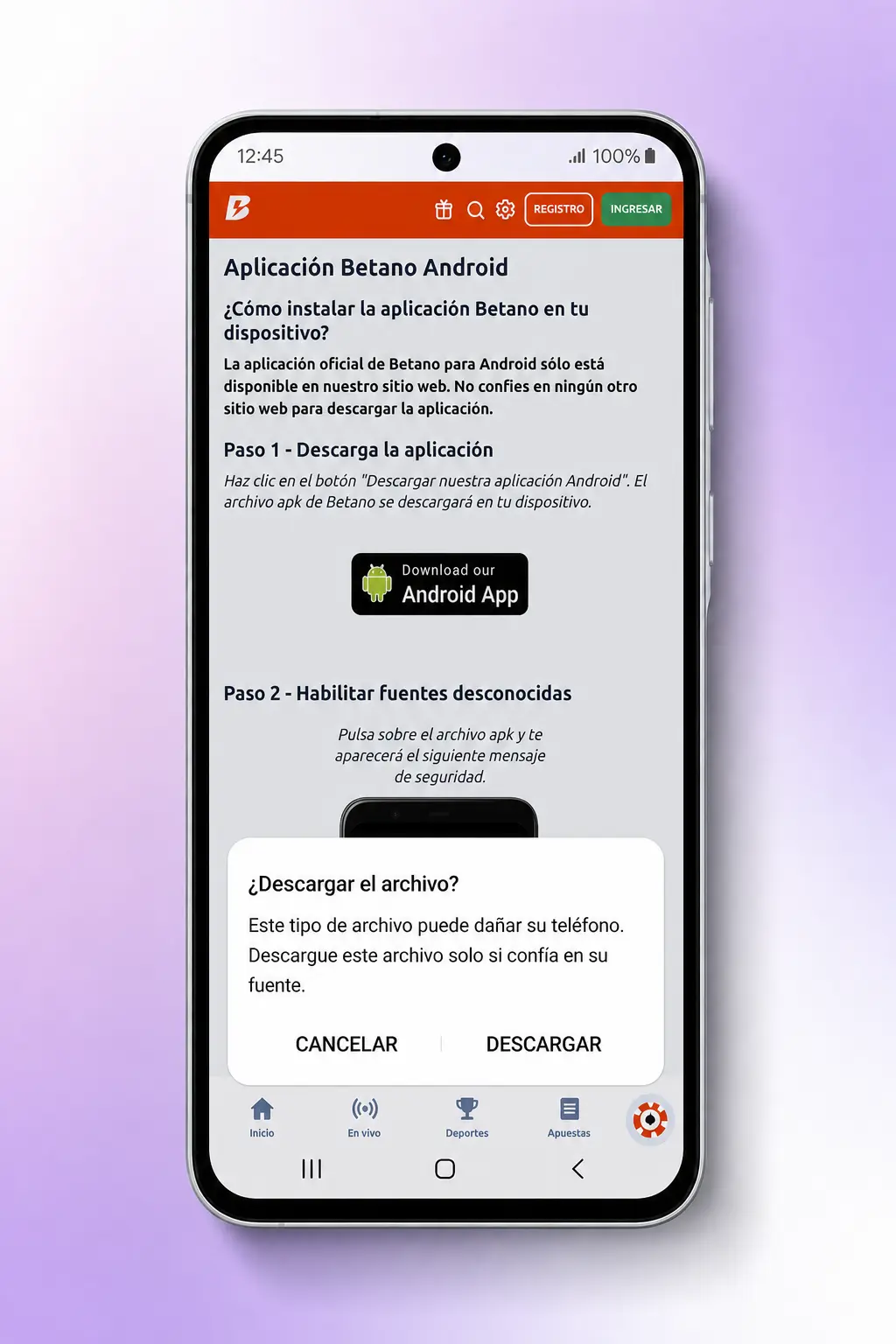 Paso 2: Descarga el archivo APK